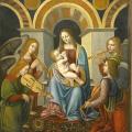 Bernardino dei conti altarpiece after leonardo da vinci madonna with infant and angels playing music dessau